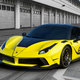 A bright yellow Ferrari with modified body panels